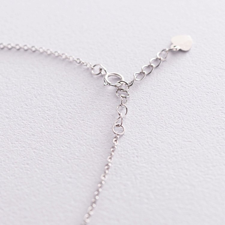 Срібне кольє з сердечком (фіаніти) 18649 від ювелірного магазину Онікс - 4