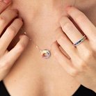 Золотое кольцо с разноцветными сапфирами и бриллиантами кб0435nl от ювелирного магазина Оникс - 3