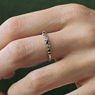 Кольцо с разноцветными фианитами (белое золото) к07130 от ювелирного магазина Оникс - 14