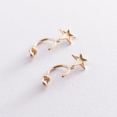 Золоті сережки - пусети "Зірочки" с07395 №2