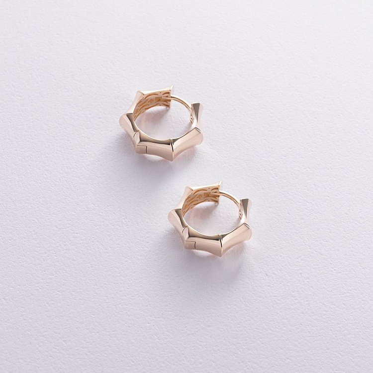 Сережки - кільця "Selesta" у жовтому золоті с08948 від ювелірного магазину Онікс - 7