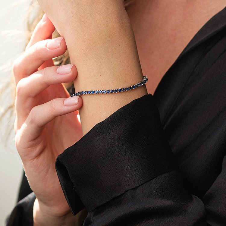 Браслет Теніс у білому золоті з сапфірами 518811529 від ювелірного магазину Онікс - 1