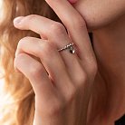 Шариковое кольцо "Сердечко" в белом золоте к07101 от ювелирного магазина Оникс - 3