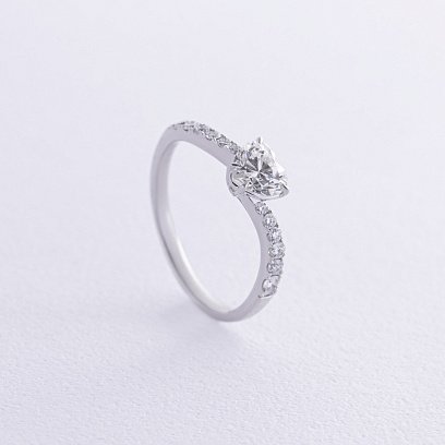 Заручальна золота каблучка"Сердечко" з діамантами кб0520nl