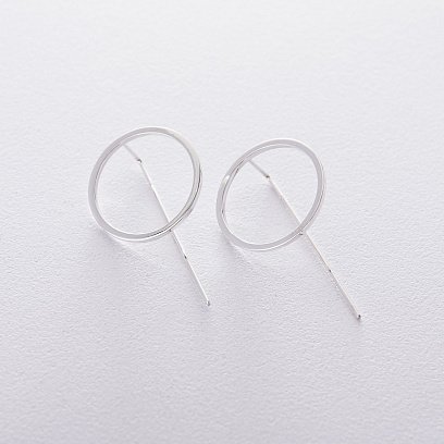 Срібні сережки "Геометрія" 122552 №4