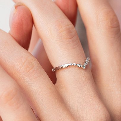 Кольцо в белом золоте с бриллиантами кб0482nl №6