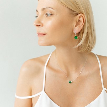 Золотое колье с ониксом кол01546 №4