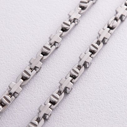 Мужская серебряная цепочка с фианитами 882 №8