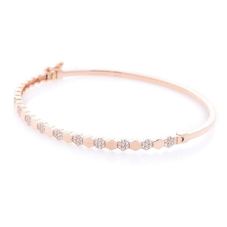 Золотой браслет с фианитами б03941 от ювелирного магазина Оникс