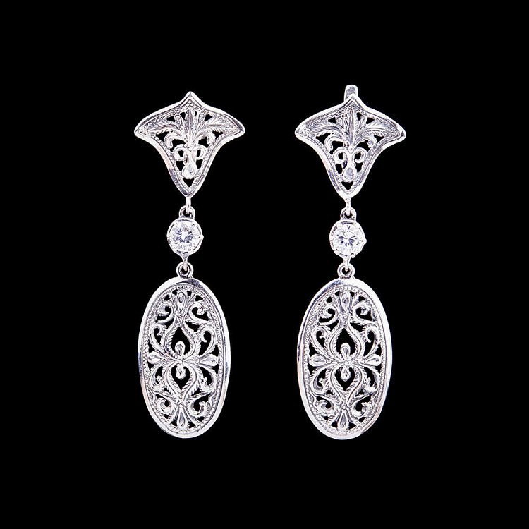 Срібні сережки 121638 від ювелірного магазину Онікс - 2