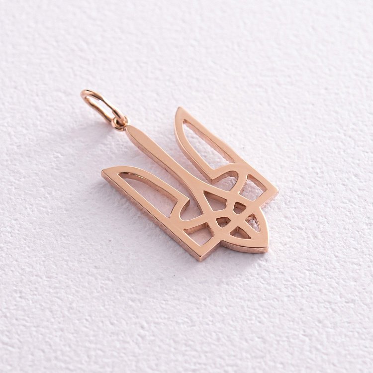 Кулон "Герб України - Тризуб" з діамантами (червоне золото) 129882421 від ювелірного магазину Онікс - 4