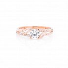 Золотое помолвочное кольцо (фианиты) к04769 от ювелирного магазина Оникс - 3