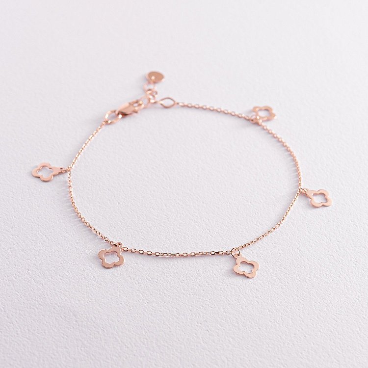 Браслет "Конюшина" у червоному золоті б04843 від ювелірного магазину Онікс