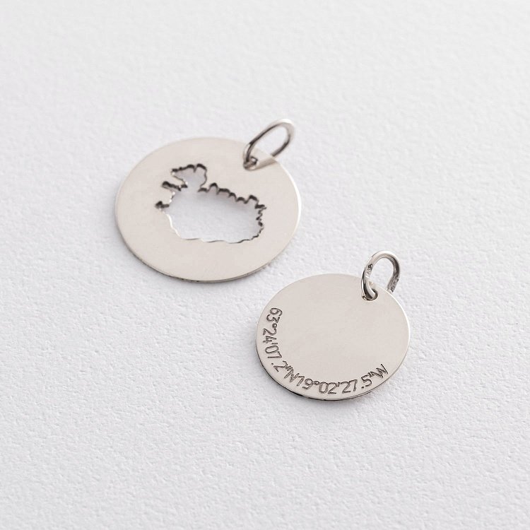 Парні срібні кулони "Важливе місце" 132724dva від ювелірного магазину Онікс