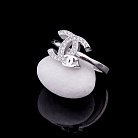Эксклюзивное серебряное кольцо с фианитами (родий) 111725 от ювелирного магазина Оникс - 1