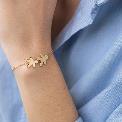 Браслет "Два хлопчики" у жовтому золоті (можливе гравіювання) з2089ж №6