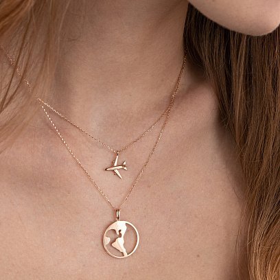 Кольє в червоному золоті "Навколосвітня подорож" кол01687 №5