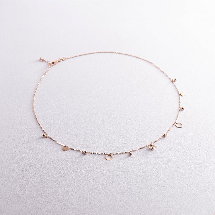 Колье "Пчелка" в красном золоте кол02256 от ювелирного магазина Оникс - 2