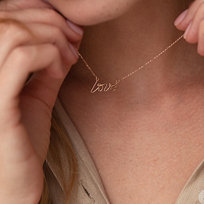 Кольє "Love" у червоному золоті кол02265 №5