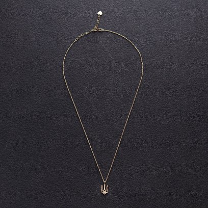 Кольє "Герб України - Тризуб" у жовтому золоті (маленький) кол02322 №3