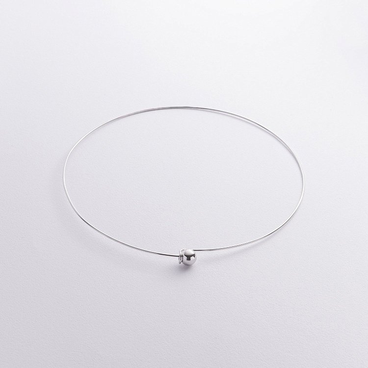 Кольє - чокер "Adele" (біле золото) з кулькою кол02550 від ювелірного магазину Онікс