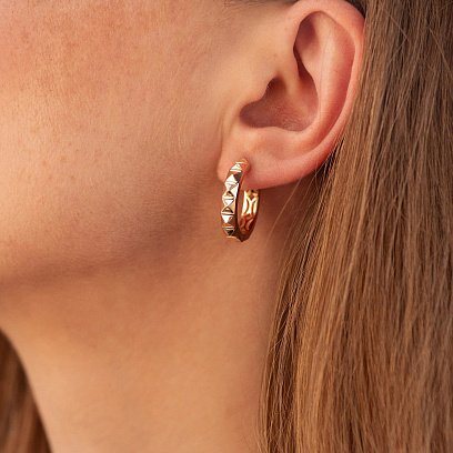 Сережки - кільця "Eloise" в червоному золоті с09025 №7