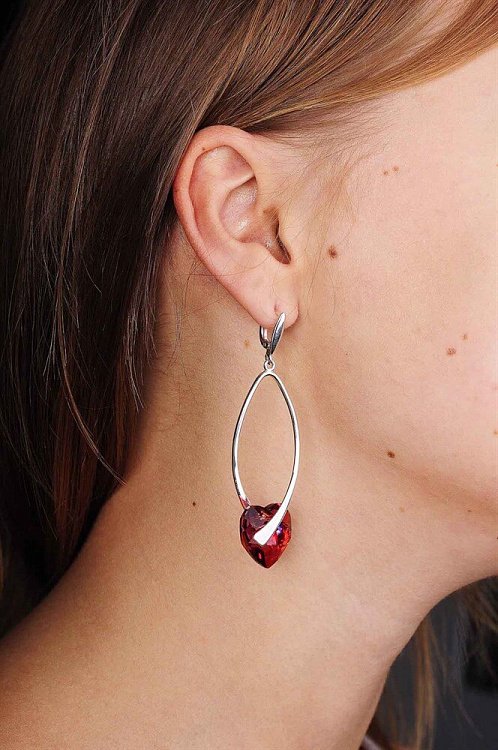 Сережки "Сердечки" (ювелірне скло) 12574 від ювелірного магазину Онікс - 2