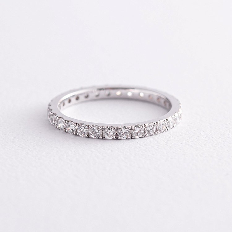 Каблучка в білому золоті з діамантами 220971121 від ювелірного магазину Онікс - 2