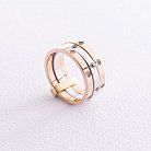 Тройное женское кольцо из белого, красного и желтого золота с фианитами к02205 от ювелирного магазина Оникс