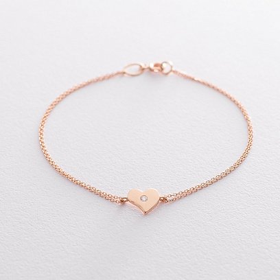 Золотий браслет "Сердечко" б02922