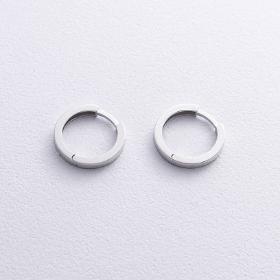 Сережки - кільця в білому золоті с08767 №3