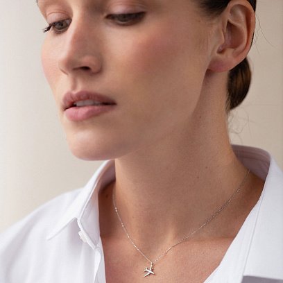 Кольє "Літачок" в білому золоті кол01609 №3