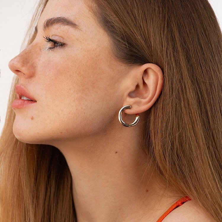 Золоті сережки "Фрея" (круглі) с07397 від ювелірного магазину Онікс - 2