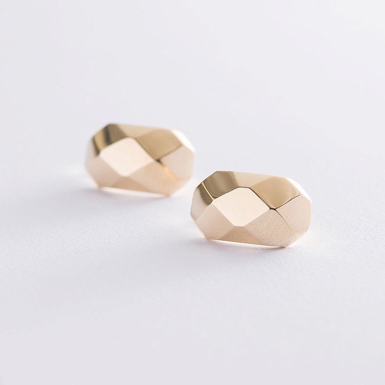 Серьги "Совершенство" в желтом золоте с06789 от ювелирного магазина Оникс