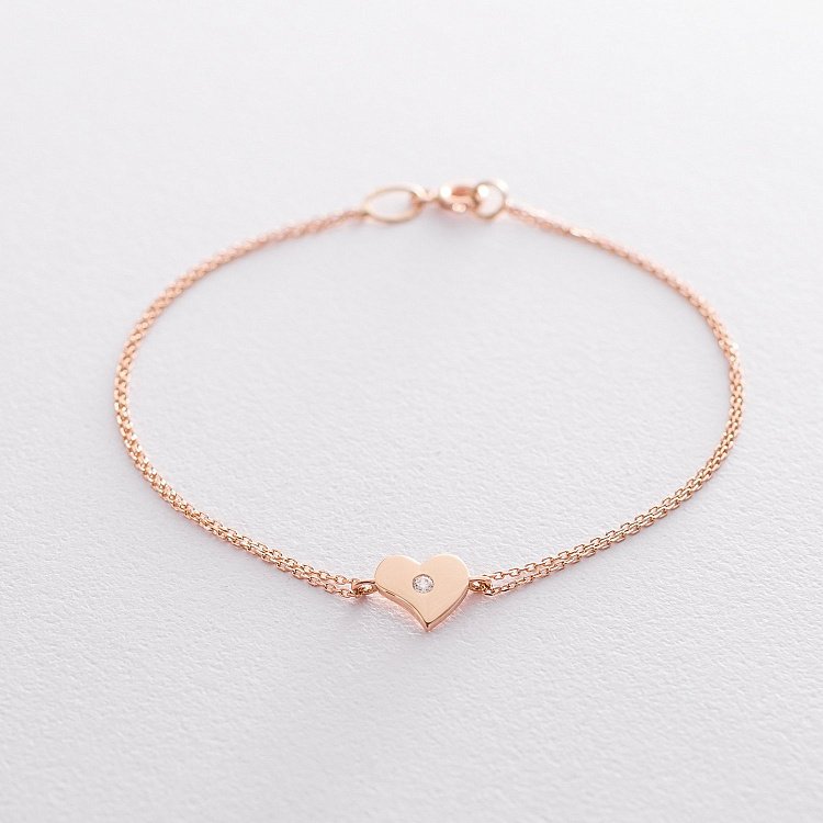 Золотий браслет "Сердечко" б02922 від ювелірного магазину Онікс