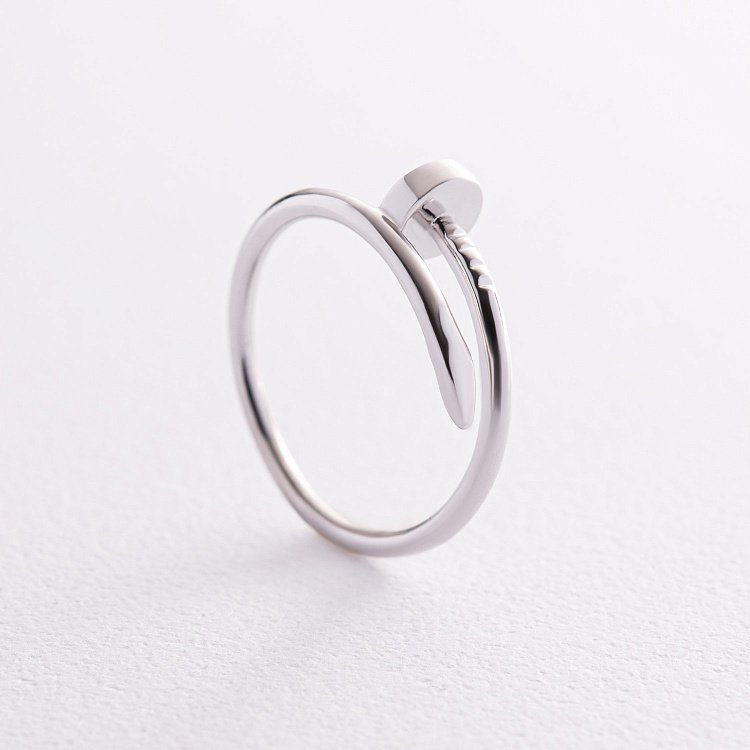 Каблучка "Цвях" у білому золоті к06966 від ювелірного магазину Онікс - 8