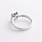 Золотое кольцо с бриллиантами и топазом "Лондон Голубой" кб0674sm от ювелирного магазина Оникс - 1