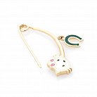 Золота шпилька "Hello Kitty і підкова" зак00256 от ювелирного магазина Оникс - 1