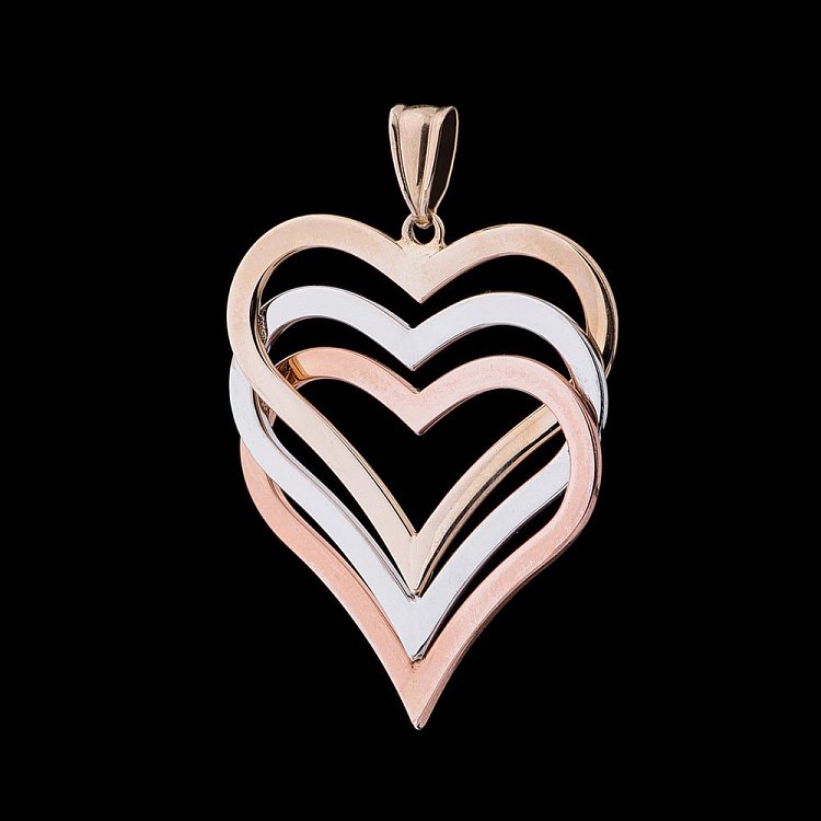 Золотая подвеска "Сердце" п01779 от ювелирного магазина Оникс