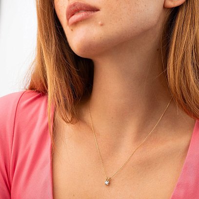 Золоте кольє з фіанітом кол01431 №2