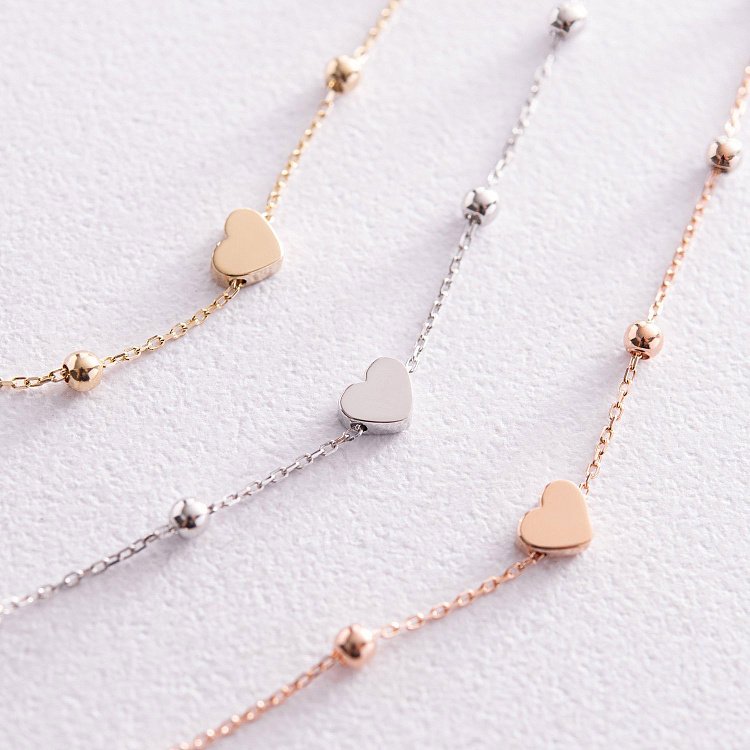 Браслет "Сердечко" в красном золоте б05181 от ювелирного магазина Оникс - 4