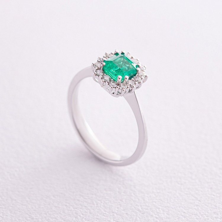 Золота каблучка зі смарагдом і діамантами 228841521 від ювелірного магазину Онікс - 2