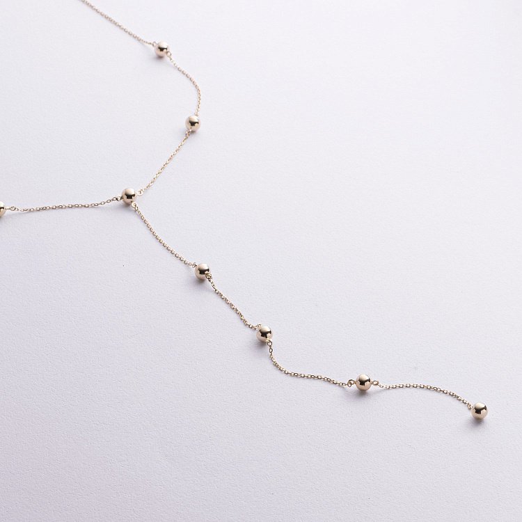 Кольє "Кульки" у жовтому золоті кол02507 від ювелірного магазину Онікс