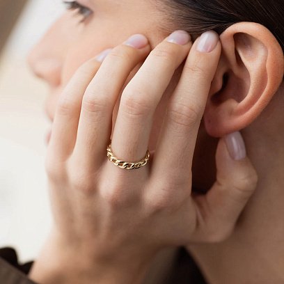 Кольцо "Цепочка" в желтом золоте к07190 №13