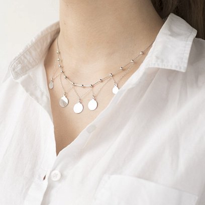 Серебряное колье с монетками 18701