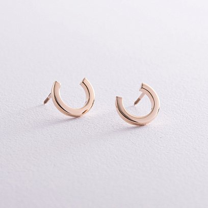 Сережки - пусети "Мерилін" у жовтому золоті с08178 №7