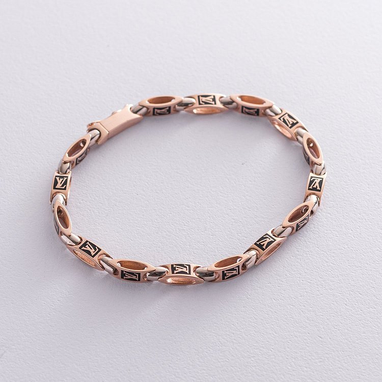 Мужской золотой браслет (эмаль) Б0040 от ювелирного магазина Оникс