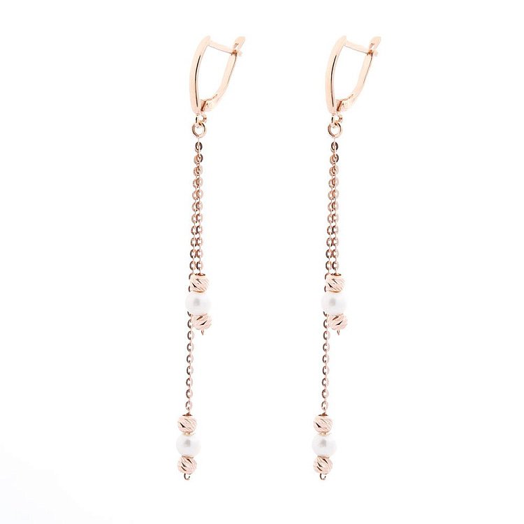 Золотые серьги с культ. пресн. жемчугом с05676 от ювелирного магазина Оникс - 1