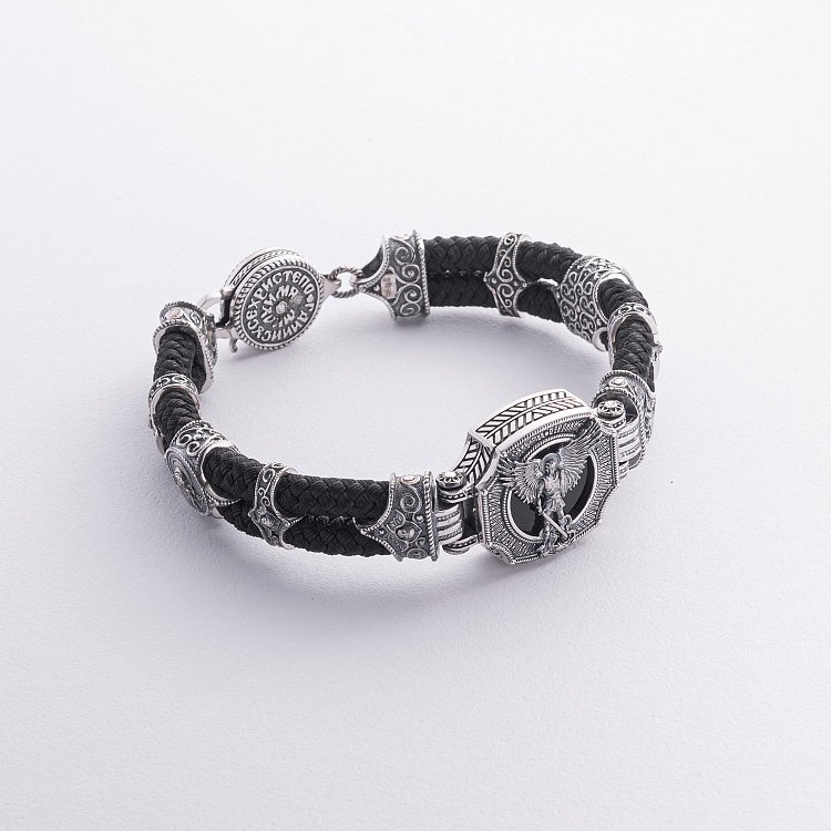 Срібний браслет "Архангел Михаїл" (онікс) 1377 від ювелірного магазину Онікс