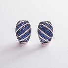 Золоті сережки з синім сапфіром і діамантами MR15111Egm от ювелирного магазина Оникс
